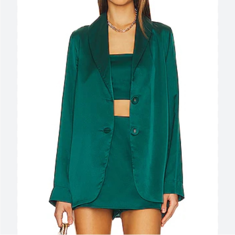 Show Me Your Mumu Felix Blazer Jacket Emerald Green Holiday Cocktail Party Sz L